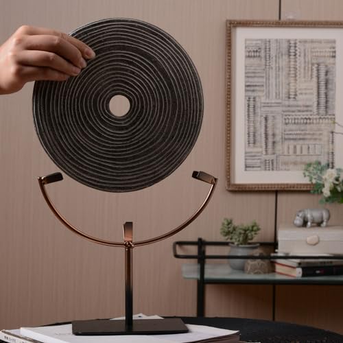 HAUCOZE Modern Sculpture Decor Abstract Statue Figurine Screen Art Table Centerpiece Gift for Desktop Bookshelf Polyresin 13.5 inch - size: 9.1x13.4inch