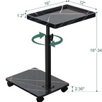 C Table End Table Adjustable Height, 360°Swivel TV Tray Table for Small Spaces, Couch Tables That slide under, C Shaped Side Tables living room and bedroom for Sofa, Bed,Chair, Snack (1, Black) - color: Black