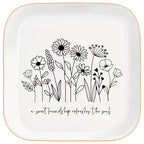Christian Bible Verse Jewelry Dish Trinket Tray Gifts- Inspirational Ceramic Ring Jewelry Tray Gifts for Women-A Sweet Friendship Refreshes the Soul-Proverbs 27:9 (Modern) - style: Modern-Sweet Friendship