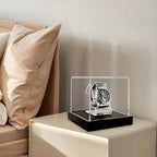 Single Watch Display Case, 3mm Clear Acrylic Watch Box with Solid Wood Base, Built-in Holder, No Assembly Required - Luxury Watch Holder for Men & Women (4.25" W x 4.25" D x 3.85" H) - size: Display Case (No LED) For 1 Watch