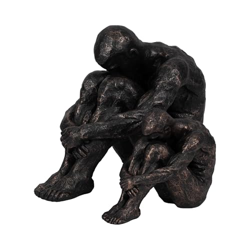 Sagebrook Home Modern Glam Resin Sculpture - Thoughtful Seated Figurine - Polyresin Metallic Bronze Finish - Elegant Home & Office Decor - Artful Accent for Living Room & Bedroom - 16" Bronze - size: 13.0" H