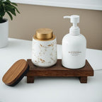 (9x6 Inch,Brown) Wood Riser Soap Tray, Rustic Wood Pedestal Stand Tray Farmhouse Kitchen Counter Decor Bathroom Soap Dish Holder for Sink,Vanity,Plant,Bottles, Candles Display - style: 9x6 wooden riser