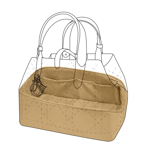 DGAZ Silk Purse Organizer Insert Fits Dior Toujours Bags，Silky Smooth Bag Organizer，Luxury Handbag & Tote Shaper(Biscuit,Toujours L) - color: Biscuit, size: Large
