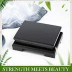 Chunful 2 Pcs Rectangle Wooden Display Stand 5.1 x 3.7 x 1.8 Inch Wood Vase Display Base Black Pedestal Stand Rectangle Vase Riser for Vases Teapot Trophy Collectibles Aquarium Lamp Home Decoration - size: 5.1 x 3.7 x 1.8 Inch