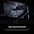 MSI MAG MT201D - Premium Heavy Duty Dual Monitor Stand Arms, 17-45" Support, VESA Compatible, Adjustable Spring Mount, 44 lbs per Screen, Clamp & Grommet, Quick Release Plate - Black - color: Black