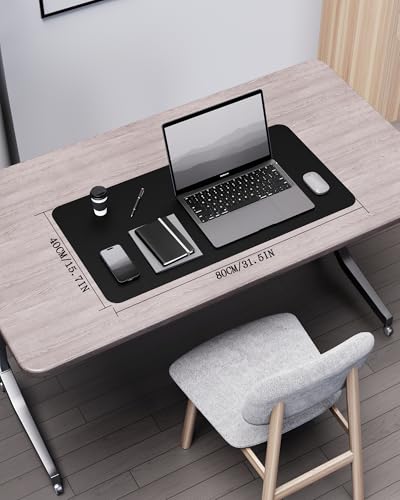 YSAGi Double-Sided Desk Pad, 31.5"x15.7"Leather Desk Mat, Eco Cork Desk Pad Protector,Large Mouse Pad,Waterproof Desk Blotter for Office/Home(Black) - color: Black+cork, size: 31.5"x15.7"