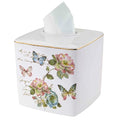 Avanti Linens - Tissue Box Cover, Ceramic Bathroom Accessories, Artistic Home Decor (Butterfly Garden Collection) - size: Tissue Box Cover
