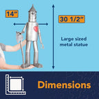 Bits and Pieces Tin Woodsman Tin Man Metal Garden Statue - Whimsical Metal Yard Art Sculptures Tinman Figure - Weather Resistant Sculptures for Porch Patio Yard - 30" Tall Lawn Statues