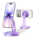 Aoviho Magnetic Phone Stand for Desk – 360° Rotating Aluminum Phone Holder, Stable Desk Stand for Office, Home & Kitchen, Compatible with iPhone 17 Pro Max 16–12 Series and MagSafe Cases, Purple - color: Purple