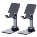 Phone Stand for Desk, 2 Pack MT-6 Desk Cellphone Holder for Office Universal Smart Foldable & Height Adjustable Compatible Under 8” Device, Black - color: Black