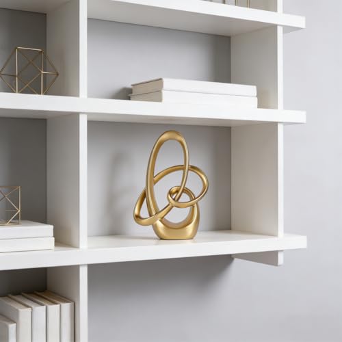 Gold Knot Decor -8.6" Resin Gold Knot Statue, Gold Statues Home Decor, Abstract Sculptures Home Decor, Knot Decor for Coffee Table, Luxury Mantel Shelf Decor, Wedding Sculpture - color: Gold, size: 8.6in