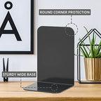 VFINE Bookends 4 Pairs, Black Metal Book Ends, Bookends for Shelves, Book Stopper for Heavy Books, Book Dividers for Home Office School Supplies - color: Black Bookends 8 Pieces