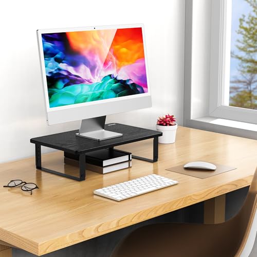 BESIGN MS01 Monitor Stand Riser, Height Adjustable Laptop Stand, Computer Monitor Stand for Monitor, Computer,Laptop,Printer (Black) - color: Black