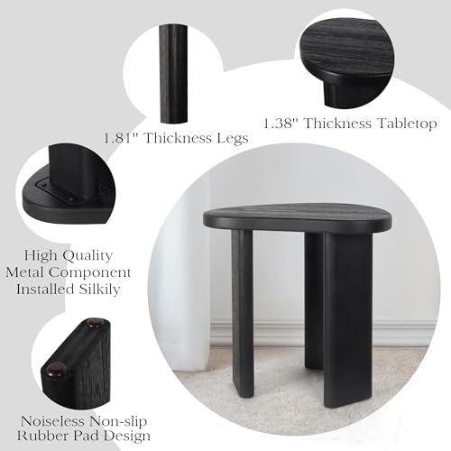 Oakrain Black End Tables, Wood Sofa Bed Side Table, Modern Nightstand for Bedroom, Small Coffee Table for Living Room - color: Black-triangle Shape