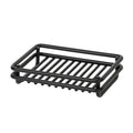 Creative Home Metal Wire Soap Dish Tray Rust-Resistant Iron Bathroom Holder with Black Powder Coating Bar Soap Rack for Shower Sink Kitchen Vanity, 3.1 x 4.4 x 1 H Inch - color: Black