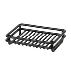 Creative Home Metal Wire Soap Dish Tray Rust-Resistant Iron Bathroom Holder with Black Powder Coating Bar Soap Rack for Shower Sink Kitchen Vanity, 3.1 x 4.4 x 1 H Inch - color: Black