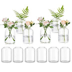 Glasseam Glass Bud Vases for Centerpieces: Clear Small Flower Vase Decor Bulk Set of 12 Simple Modern Decorative Vases for Flowers Mini Candle Vase Wedding Centerpiece for Dining Table Decorations