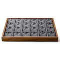 Oirlv Wood 24 Grids Jewelry Tray with Removable Inserts Jewelry Pads Necklace/Pendant Display Organizer Tray(Grey) - color: Grey 24 grid necklace/pendant jewelry tray