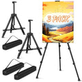 Art Painting Tripod Easel Stands - Portable Adjustable Display Artist Metal Easel with 1 Bag for Tabletop/Floor Painting, Height from 17 to 66 inches, Sturdy for Drawing, Displaying - Black 3 Pack - style: Black-3pack