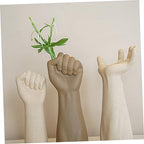 MAGICLULU Hand Shaped Ceramic Vase Decoration Light Brown Artistic Flower Arrangement Table Ornament for Desktop and Home Decor Unique Handmade Gift