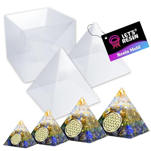 LET'S RESIN Pyramid Molds for Resin,Large Silicone Pyramid Molds,Silicone Resin Molds for DIY Memorial Gifts, Jewelry,Great for Paperweight, Home Decoration(Height:15cm/5.9inch) - color: Pyramid Mold