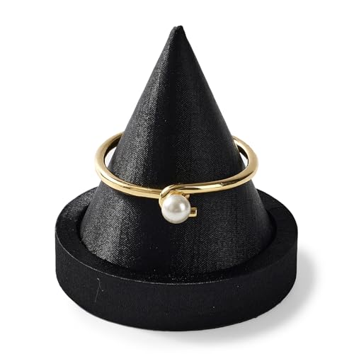Solid Wood Bracelet Bangle Holder Microfiber Watch Jewelry Display Stand for Vendors Exhibit/Trade Shows/Retail Stores (Silk Black) - color: Silk Black