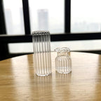 2Pcs Clear Mini Vase, Miniature Vases, Cat Whisker Vase, Miniature Stuff for Tiny Houses Decoration DIY Micro Landscape Items