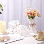 WHJY Glass Purse Vase for Flowers, Glass Bag Vase, Matte Aesthetic Flower Vase Unique Home Décor for Wedding, Dinning, Bookshelf - size: Small