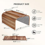 Sofa Arm Tray,Acacia Wood Folding Couch Arm Tray,Sofa Armrest Trays with Anti-Slip Pad for Drinks,Snacks,Phone,Remote Control - style: 1 PC