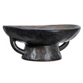 Creative Co-Op Stoneware Bowl with Handle and Base, Black Reactive Glaze - color: Black, size: 8.0" Round x 3.75" Tall