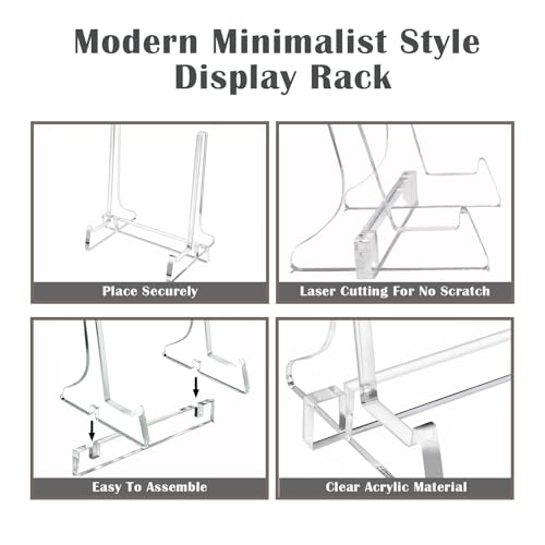 5.9 inch Clear Acrylic Easel Display Stand, Plate Stands for Display, Suitable for Plates, Picture Frames, Cookbooks, Easels, Artwork, and More - size: 5.9IN-1 Pack