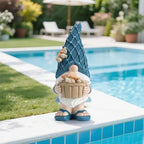 Etlemonde Beach Gnomes Statues,Ocean Gnomes,Nautical Themes Decoration,Beach, Gnome Holding a Bucket - color: Conch