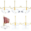 MAQUITA 6 Pcs Acrylic Easel Display Stand, Crystal Acrylic Easel Geode Stand with Adjustable Metal Arms, Rock Display Crystal for Gemstones Fossils Minerals (2.4 × 2.4 × 3.82 Inch)