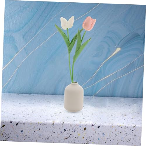 Happyyami Ceramic Flower Vase Modern Minimalist Aesthetic Vase for Home Decor Stylish Centerpieces for Living Room Office Table Arrangements Elegant Smooth Surface Versatile