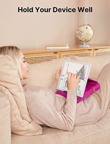 JSAUX Tablet Pillow Stand, Tablet Stand Holder Dock for Lap, Bed and Desk Compatible with iPad Pro 11 10.5 9.7 10.2 Air Mini, Kindle, Tablets, Phones, E-Reader and More 4-11'' Devices Purplish Red - color: Purplish Red