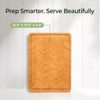 Keechee Atelier Collection Bamboo Cutting Board, Reversible Wood Chopping Boards for Kitchen with Juice Grooves, Handcrafted Large Serving Tray, Luxury Housewarming Wedding Gifts for New Home - size: One Piece M