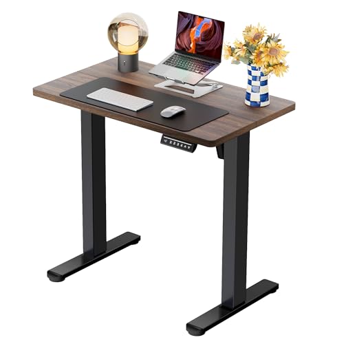 ErGear Height Adjustable Electric Standing Desk, 32 x 19 Inches Sit Stand up Desk, Memory Computer Home Office Desk, Dark Walnut - color: Dark Walnut, size: 31.5 X 18.9 Inches