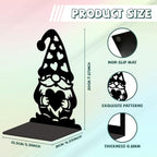 Peacoblue Metal Bookends for Shelves, Modern Decorative Heavy Duty Study Book Ends Stoppers for Office, Desk, Shelf, Room 5.3"x4.3"x7.9" Cast Iron Simple Tall Bookends 1 Pair (Gnome with Heart) - style: Gnome with Heart