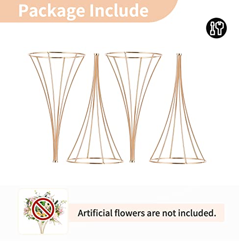 NUPTIO 2 Pcs Gold Vases for Centerpieces, 31.1in Tall Metal Trumpet Vase, Road Lead for Wedding Party Dinner Centerpiece, Flower Stand for Christmas Anniversary Birthday Home Decoration - size: 31.1 inch Tall