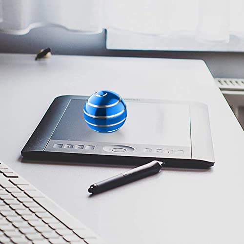Kinetic Desk Toy Ball, 1.54'' Kinetic Desktop Spinning Toys, Optical Illusion Fidget Toys Gadgets for Christmas Birthday (39MM, Blue-A) - color: Blue-a