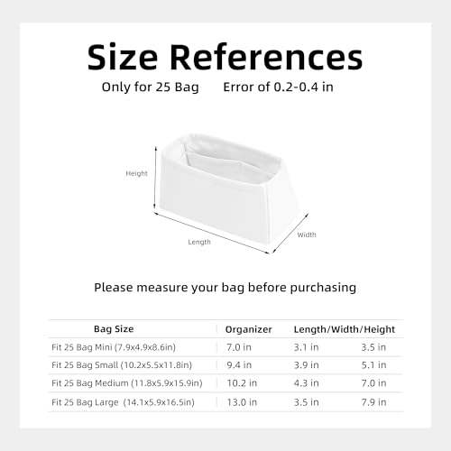 DGAZ Silk Purse Organizer Insert Fits Chanel 25 Handbags，Silky Smooth Bag Organizer，Luxury Handbag & Tote Shaper(Mushroom,Small) - color: Mushroom, size: Small