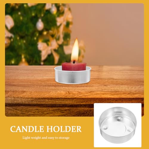 Aluminum Candle Bottom Shells 50Pcs Tea Light Cups for DIY Candle Making Portable Holders for Weddings Crafts and Outdoor Activities
