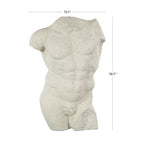 Deco 79 Polystone People Decorative Sculpture Textured Home Decor Statue with Black Speckles, Accent Figurine 13" x 8" x 20", White