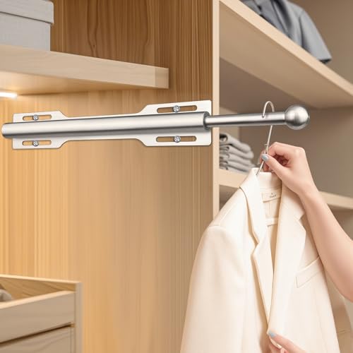 12" Valet Rod for Closet Pull Out (1 Pack, Brushed Nickel) - color: Brushed Nickel, size: 1 Pack