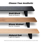 ULTRARM Moodular Wooden Monitor Stand 45.6” (116cm) Large Desk Organizer with Metal Slide Rails for Drawer, Tray, Laptop, Tablet, Phone & Headphones Customizable Riser for Organized Workspace Black