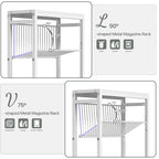 End Table Set of 2 for Small Space, 3-Tier Narrow Side Table with Magazine Holder,Small Nightstand, Skinny Snack Couch Table in Living Room, Bedroom Study and Balcony (White) - color: White-2pcs