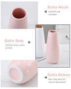 White Ceramic Vase, 7.5 Inch Flower Vase with Vertical Stripes for Pampas Calla Lily Tulip, Minimalism Modern Style for Housewarming, Weddings, Birthday, Christmas, Thanksgiving, New Year - color: White
