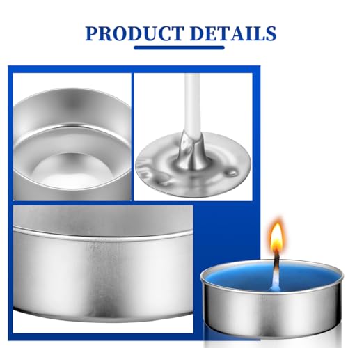 EXCEART 100 Pack Metal Tea Light Holders Empty Aluminum Candle Cups with Wicks DIY Candle Making Kit Supplies for Crafts Wax Molds