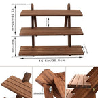 51pcs 3-Tier Wood Earring Display Stand, Retail Display Riser Earring, Ring Holder Stand, Removable Countertop Small Merchandise Display Stand with 50 Pcs Earring Card (Light Brown) - color: 3 Tier