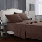 Italian 1500 Thread Count Heavy Soft Egyptian Cotton Sheet Set DEEP Pocket, Queen, Chocolate Solid, Premium Italian Finish (Features : Fully Elastic Fitted Sheet Fits 7-9" Pocket) - color: Chocolate ( Solid ), size: Queen Size (Fits 7-9 in Pockets)